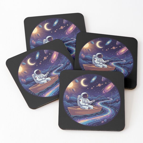 Item preview, Surreal Astronaut Fishing in Space Galaxy Universe designed and sold by Halimoushop.