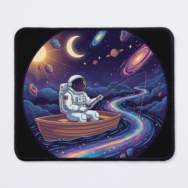 Item preview, Surreal Astronaut Fishing in Space Galaxy Universe designed and sold by Halimoushop.