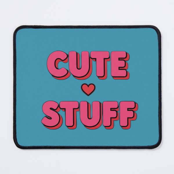 Item preview, Retro Aesthetic "Cute Stuff" Pink Heart Typography Design designed and sold by InkWeaveShop.