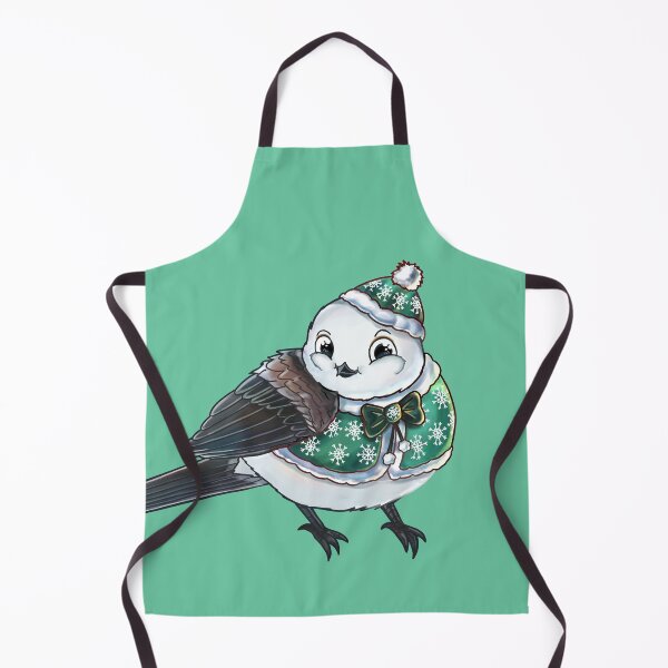 Item preview, Cute Long Tailed Tit With Green Winter Clothes designed and sold by elizasunnycolor.