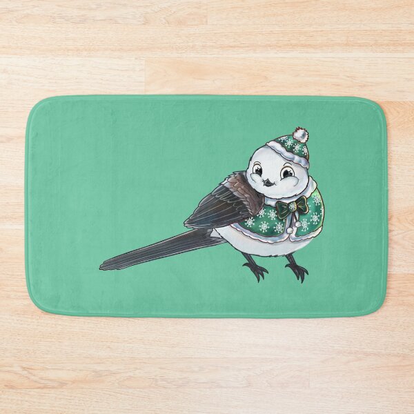 Item preview, Cute Long Tailed Tit With Green Winter Clothes designed and sold by elizasunnycolor.