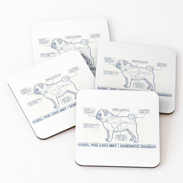 Item preview, Technical Blueprint of a Pug Funny designed and sold by Christopher Faxon.