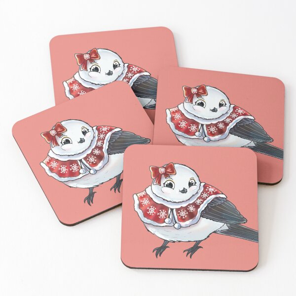 Item preview, Cute Long Tailed Tit With Red Winter Clothes designed and sold by elizasunnycolor.