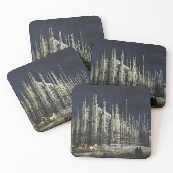Item preview, Night on the Piazza del Duomo - Angelo Inganni  designed and sold by darkgothicart.