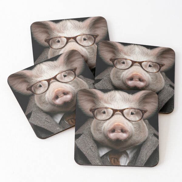 Item preview, Pig wearing glasses and a suit designed and sold by anytka.