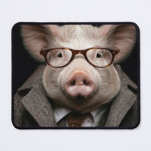 Item preview, Pig wearing glasses and a suit designed and sold by anytka.
