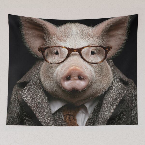 Item preview, Pig wearing glasses and a suit designed and sold by anytka.