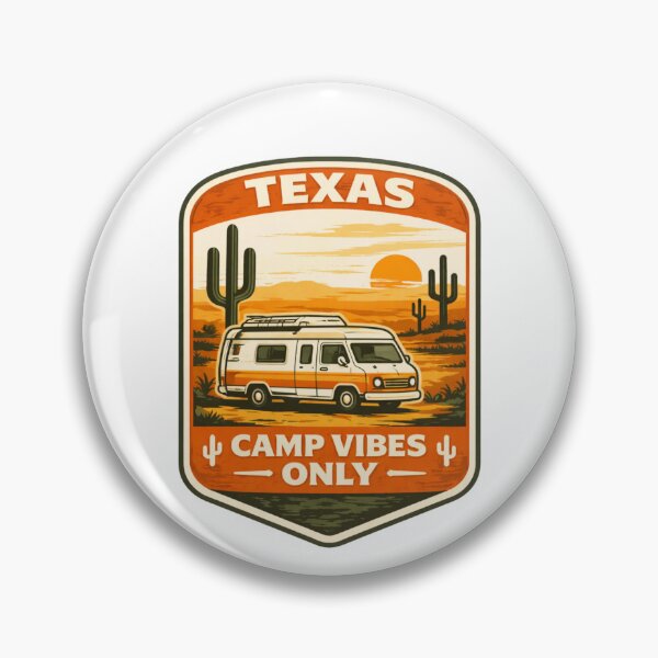 Item preview, Texas Camp Vibes Only – Desert Road Trip Camper Badg designed and sold by Purdiole-art.