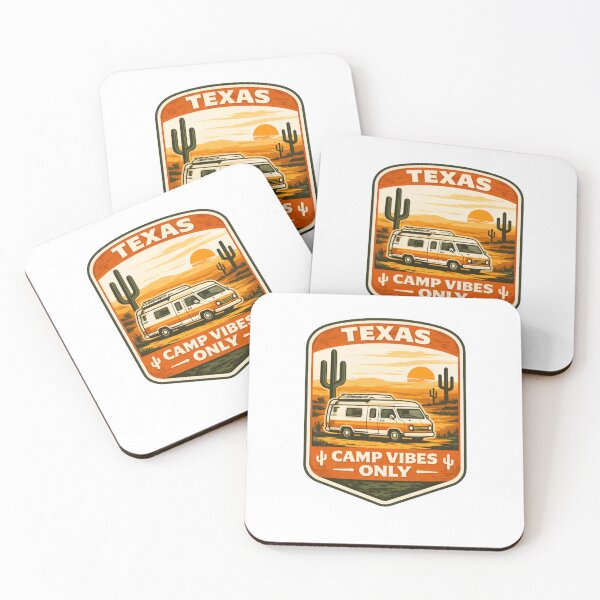Item preview, Texas Camp Vibes Only – Desert Road Trip Camper Badg designed and sold by Purdiole-art.