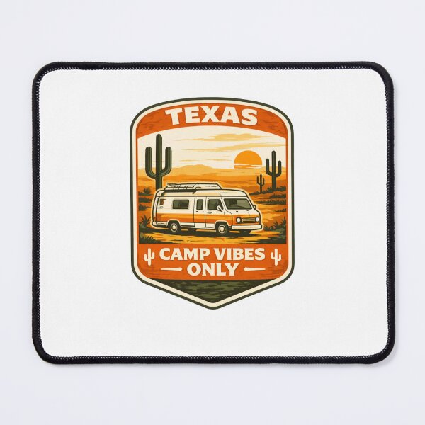 Item preview, Texas Camp Vibes Only – Desert Road Trip Camper Badg designed and sold by Purdiole-art.