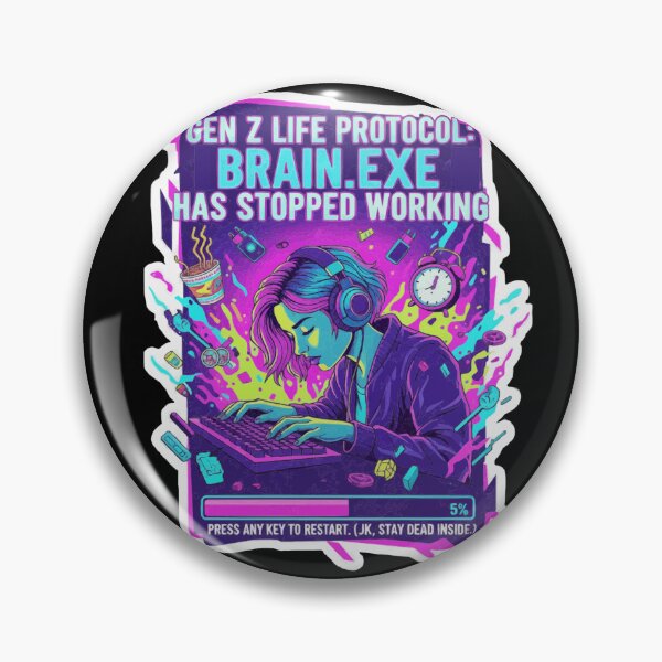 Item preview, Gen Z Office Protocol - Brain.EXE Has Stopped Working - Stay Dead Inside Design designed and sold by PixieArtStudio.