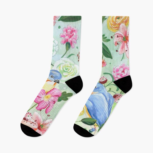 Item preview, bluebirds and beautiful flowers kaaren poole designed and sold by KaarenPoole.