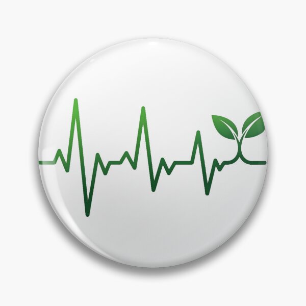Item preview, Green Nature Heartbeat ECG with Leaf – Eco Friendly Life Line Design designed and sold by NutmegsDesign.