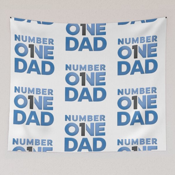Item preview, Number One Dad Gift – Bold Blue Typography Father’s Day Design 3D designed and sold by Psycho-Crazy.