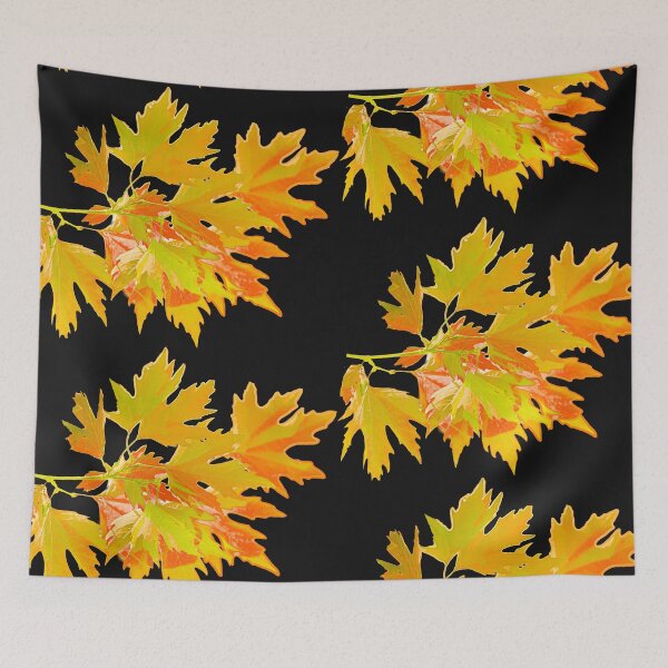 Item preview, Golden leaves of autumn against a black background designed and sold by Dalyndigital Photography.