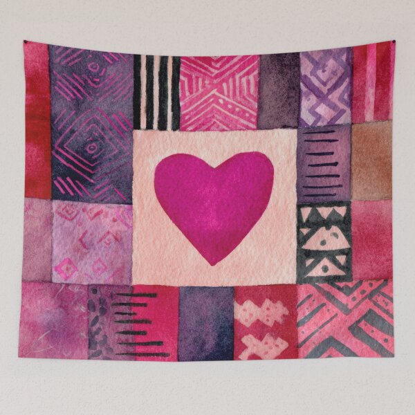 Item preview, Colorful heart fabric patch designed and sold by anytka.