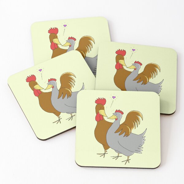 Item preview, Cute Chicken Couple (hen+rooster) designed and sold by Lisi's Designs.