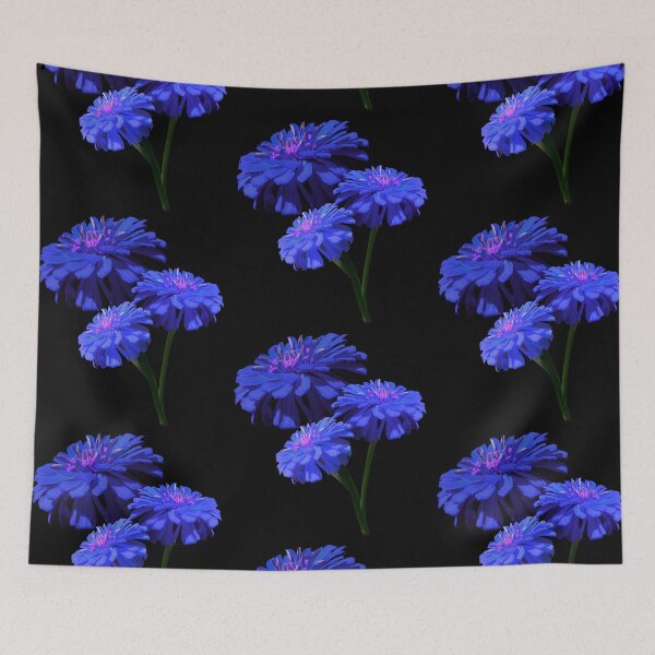 Item preview, Periwinkle blue floral Royal blue-Purple flowers blue daisy | blue flowers designed and sold by hollycooper.