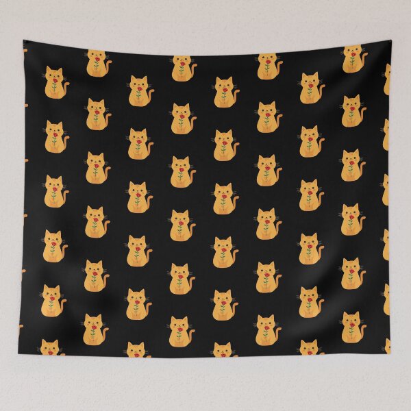 Item preview, Golden Cat with Red Rose – Minimal Valentine Pet Love Design designed and sold by EchopawCo.