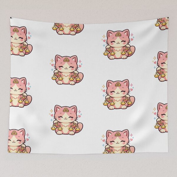 Item preview, Cute Kawaii Libra Zodiac Balance Cat designed and sold by Silentbow.