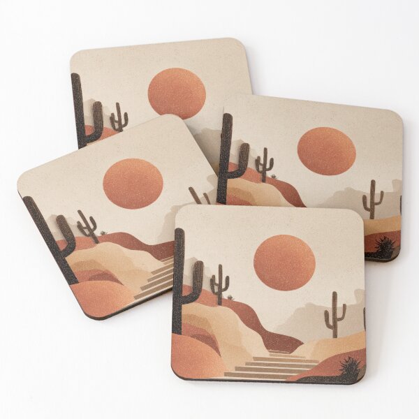 Item preview, Desert landscape with sun and cacti designed and sold by anytka.