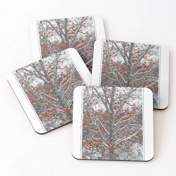 Item preview, Snow sitting on oak tree and leaves designed and sold by Bonnie's Playground.