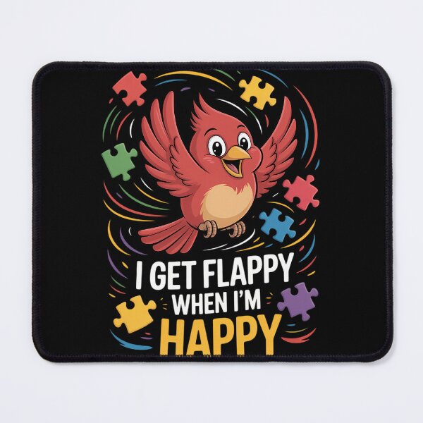 Item preview, I Get Flappy When I_m Happy Cute Autism Awareness Bird designed and sold by sterabamineh.