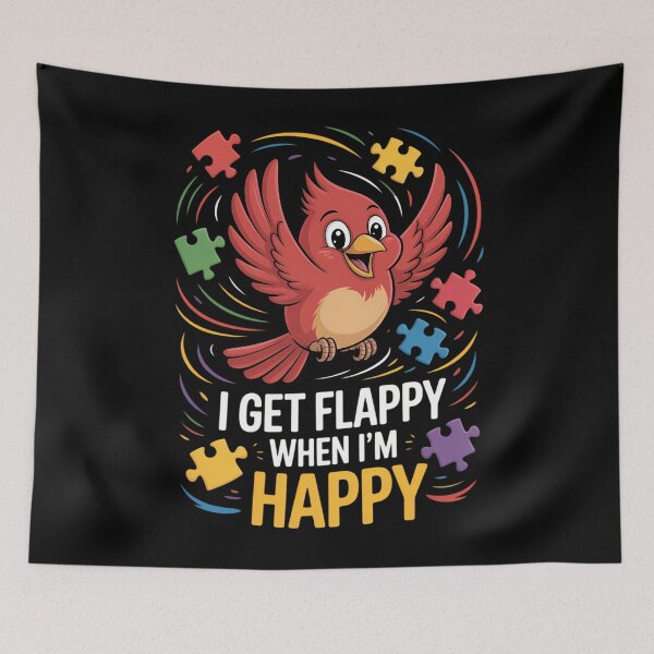 Item preview, I Get Flappy When I_m Happy Cute Autism Awareness Bird designed and sold by sterabamineh.