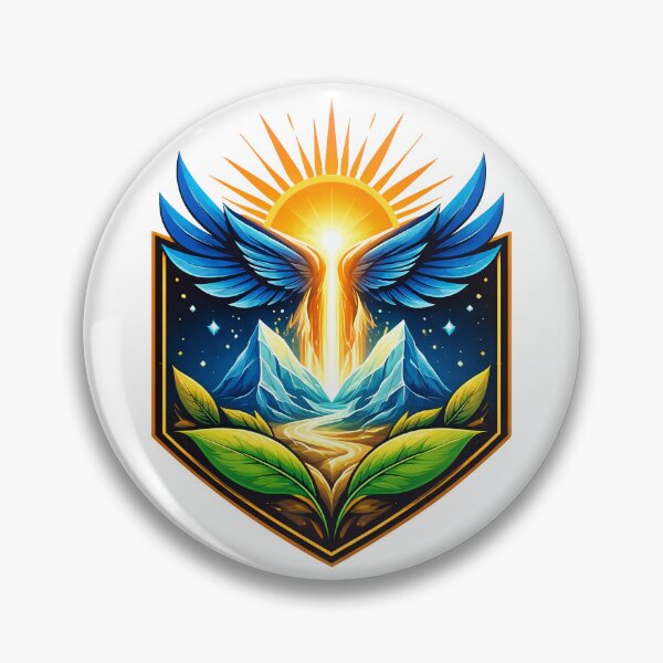 Item preview, Rise Within – Symbolic Wings and Sun Emblem Illustration designed and sold by Weasel Graphix.