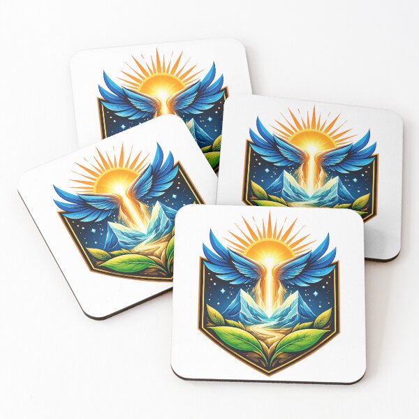 Item preview, Rise Within – Symbolic Wings and Sun Emblem Illustration designed and sold by Weasel Graphix.