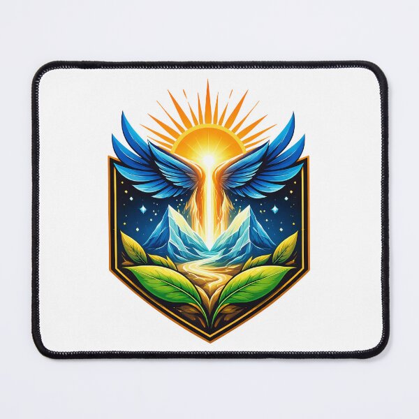 Item preview, Rise Within – Symbolic Wings and Sun Emblem Illustration designed and sold by Weasel Graphix.