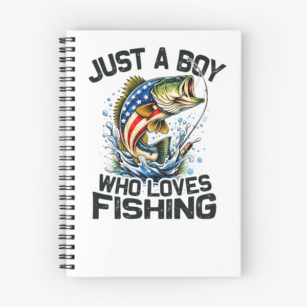Item preview, Just A Boy Who Loves Fishing Patriotic Jump Bass Fishing designed and sold by MuniraWearify.