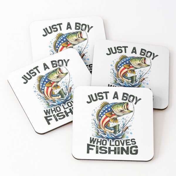 Item preview, Just A Boy Who Loves Fishing Patriotic Jump Bass Fishing designed and sold by MuniraWearify.