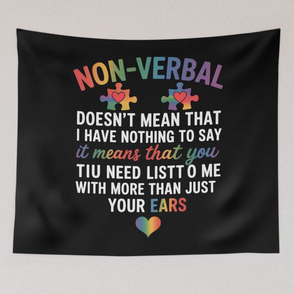Item preview, I Have NON-VERBAL Puzzle Piece Neon Pastel Autism Awareness designed and sold by sterabamineh.
