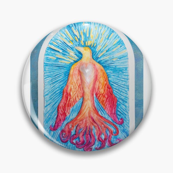 Item preview, ‘Phoenix of Light’ sculpted and painted By Donna Lindeen Harrington designed and sold by LabyrinthsbyDLH.
