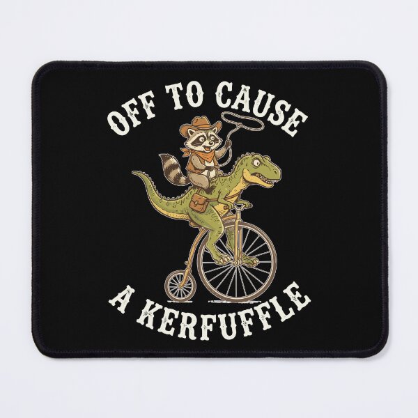 Item preview, Off to Cause a Kerfuffle Raccoon Dinosaur High Wheel Bicycle designed and sold by Betsytiptoe.