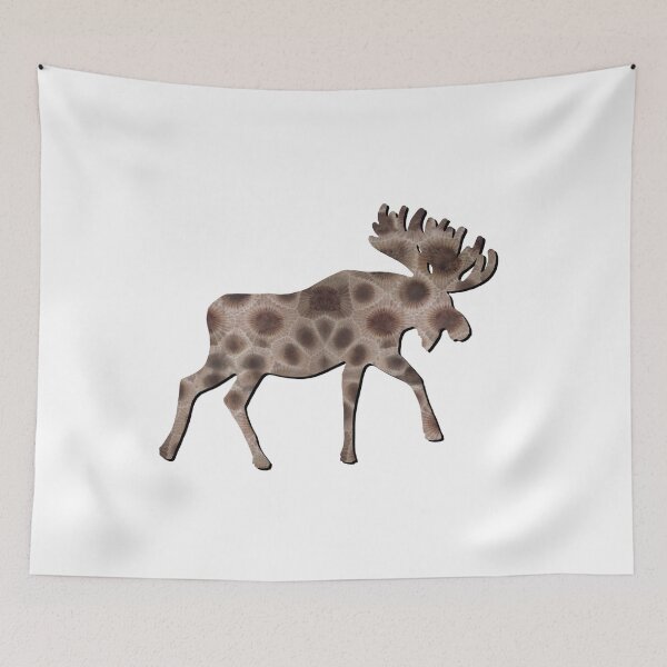 Item preview, Moose silhouette, Petoskey stones,Michigan state stone,  I heart the Great Lakes designed and sold by hollycooper.
