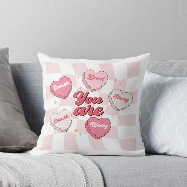 Item preview, Retro Conversation Hearts Affirmations — Y2K Pastel Pink "You Are" Self Care Illustration designed and sold by Colorful-Garden.