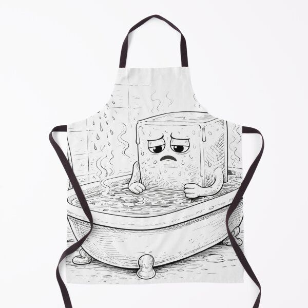 Item preview, Melting Ice Cube in Hot Bath Funny Coloring Page designed and sold by ComedyInkFactor.