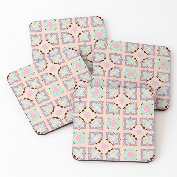 Item preview, Pastel Geometric Tile Pattern | Pink Mint Purple Moroccan Art | Retro Boho Design designed and sold by ArtifexStudios.