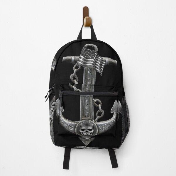Item preview, USA distressed Nautical anchor, Jolly Roger, skull, metallic gun metal designed and sold by hollycooper.