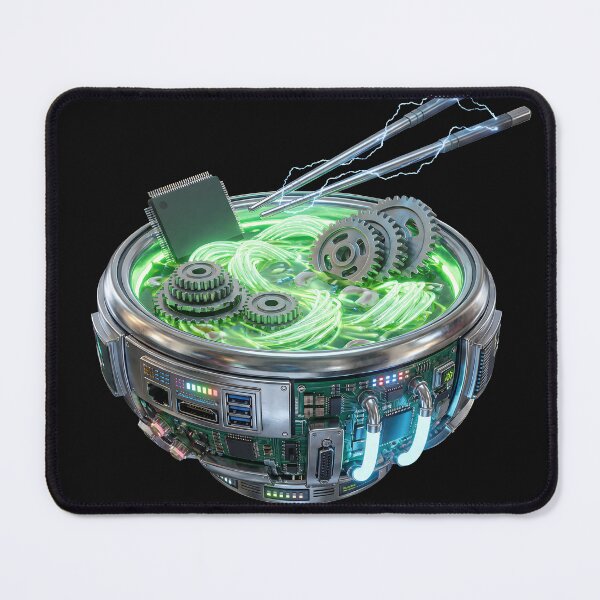 Item preview, Futuristic Cyberpunk Ramen Bowl With Computer Parts designed and sold by DigitalAnnaBanana.