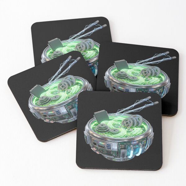 Item preview, Futuristic Cyberpunk Ramen Bowl With Computer Parts designed and sold by DigitalAnnaBanana.