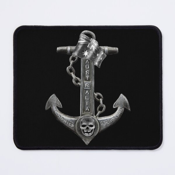 Item preview, Fortune Favors The Bold, Australia distressed Nautical theme, Jolly Roger, skull, metallic anchor illustration  designed and sold by hollycooper.