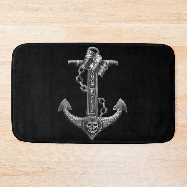 Item preview, Fortune Favors The Bold, Australia distressed Nautical theme, Jolly Roger, skull, metallic anchor illustration  designed and sold by hollycooper.