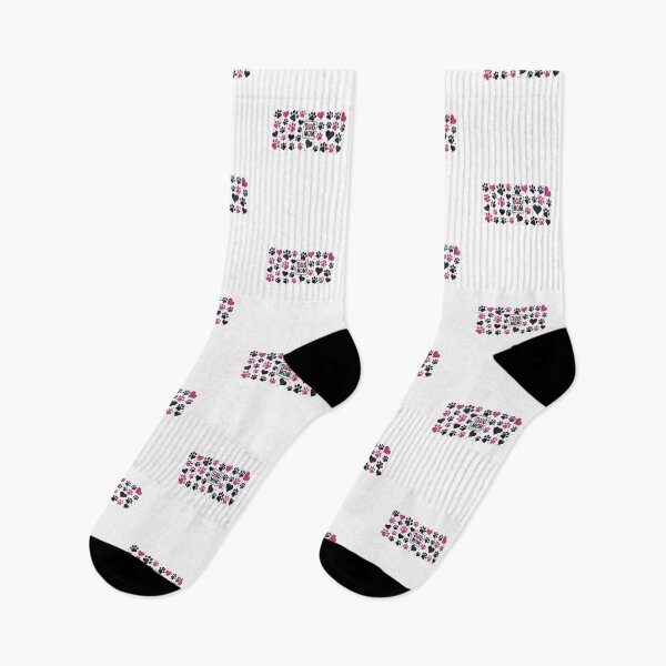 Item preview, Retro Glitter Dog Mom Pattern — Pink and Black Paw Print Hearts Illustration designed and sold by Colorful-Garden.