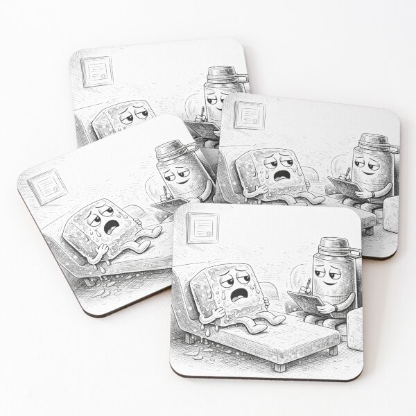 Item preview, Melting Ice Cube Therapy Session Funny Coloring Page designed and sold by ComedyInkFactor.