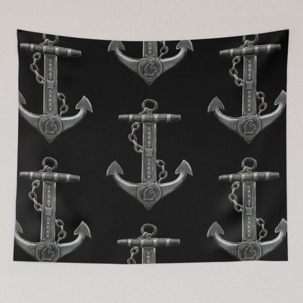 Item preview, Rustic chrome biker themed, nautical themed anchor chain sailing, the Great Lakes designed and sold by hollycooper.