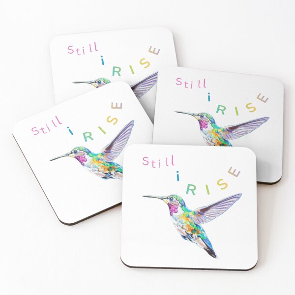 Item preview, 'Still I Rise' - A flying hummingbird with text  designed and sold by CromaArtStudio.