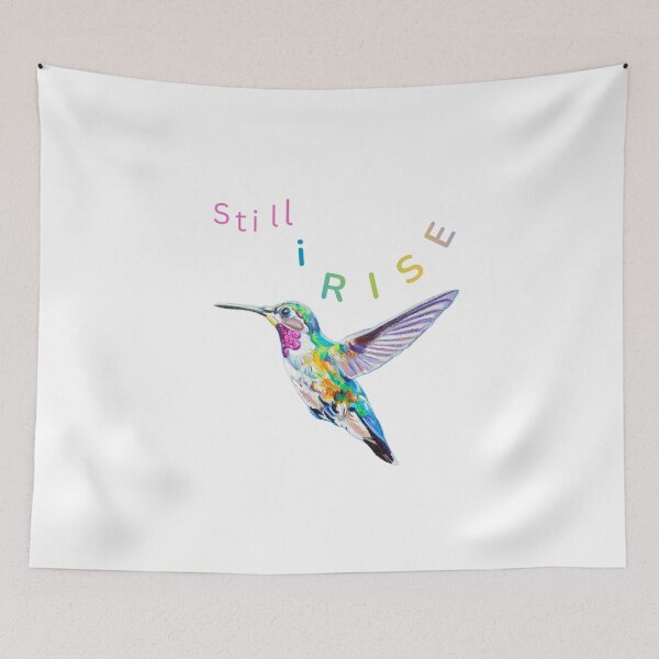 Item preview, 'Still I Rise' - A flying hummingbird with text  designed and sold by CromaArtStudio.
